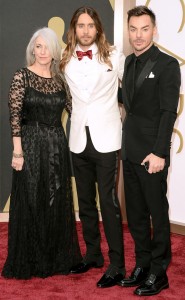 Jared Leto with his mum and brother Shannon  Oscar Red Carpet 2014